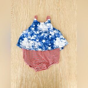 Cat & Jack Stars & Stripes forth of July Baby Romper